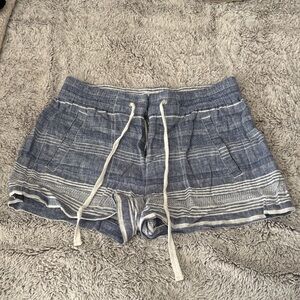 Lou & Grey High Waist Blue and White Striped Shorts